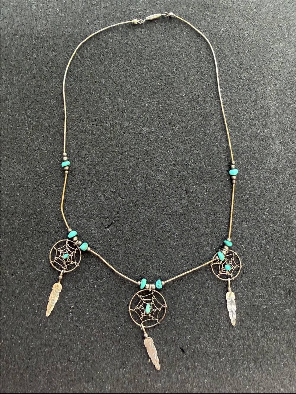 Vintage Sterling Silver Dreamcatcher Necklace